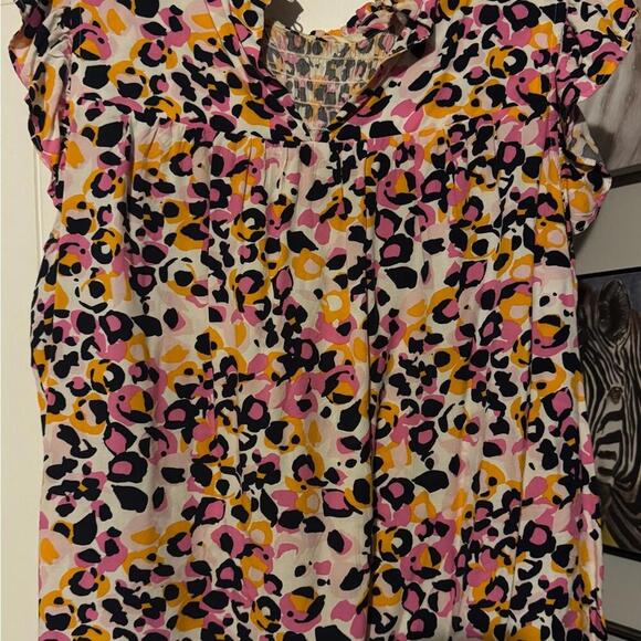 Crown & Ivy Tops - Crown & Ivy XL Bright Leopard Blouse